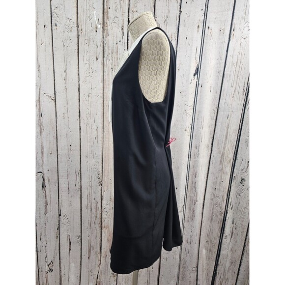 CS Women's 14 Cece Navy & White Peter Pan Tie Collar Shift Shirt Career Dress - Picture 4 of 9